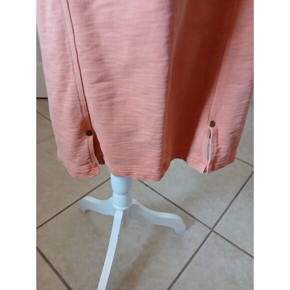 THE TERRITORY AHEAD Womens Dress‎ M  100% Cotton Orange Short Sleeve V-Neck Midi - Picture 4 of 16
